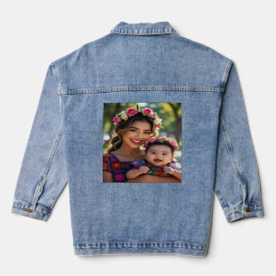 Fügen Sie ein schönes Babyfoto hinzu, personalisie Jeansjacke