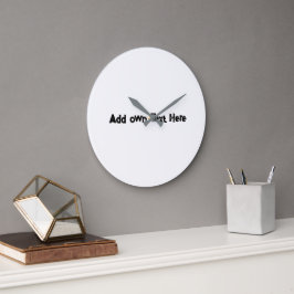 Fügen Sie einen eigenen Text hier Grau-Runde-Acryl Große Wanduhr