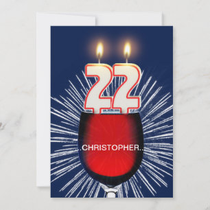 Fügen Sie einen Namen, 22. Geburtstagsparty Einlad Einladung