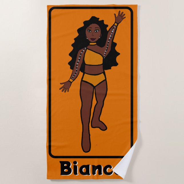 Fügen Sie einen Namen Majorette/Dancer Beach Handt Strandtuch (Vorderseite)
