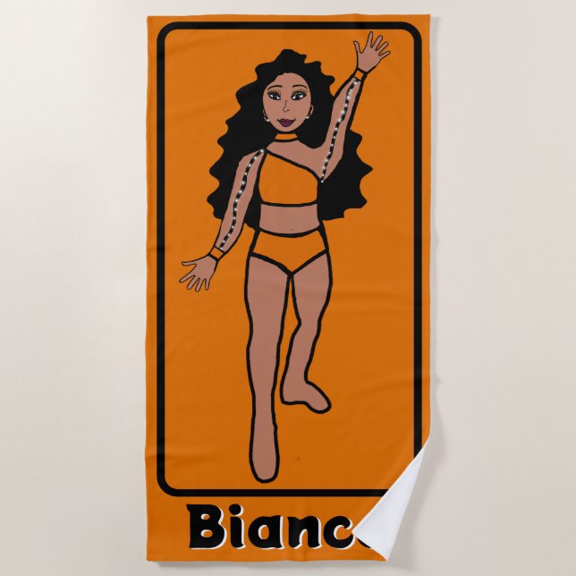 Fügen Sie einen Namen Majorette/Dancer Beach Handt Strandtuch (Vorderseite)