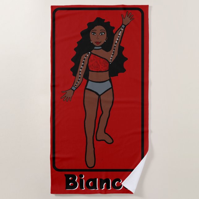 Fügen Sie einen Namen Majorette/Dancer Beach Handt Strandtuch (Vorderseite)