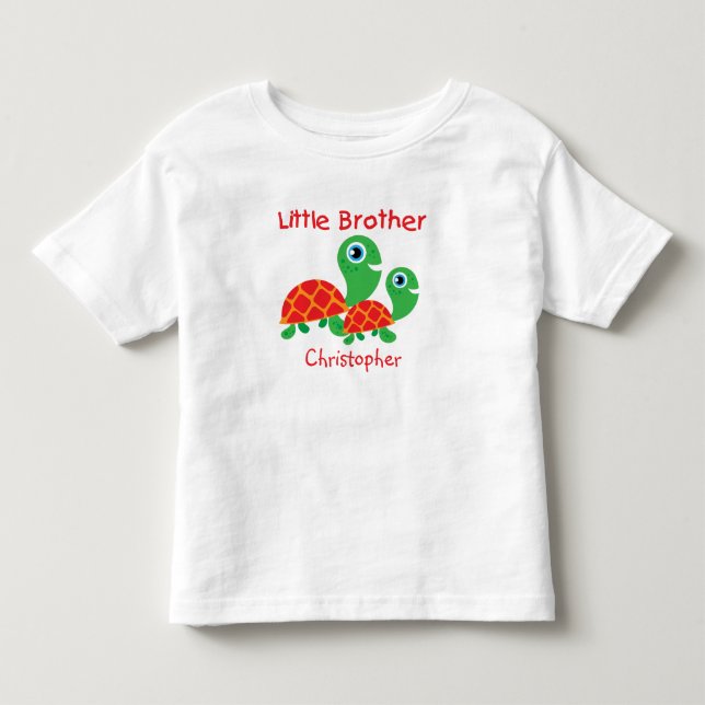 Fügen Sie einen Namen Personalisiert Turtles Klein Kleinkind T-shirt (Vorderseite)
