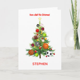 Fügen Sie einen Namen Weihnachtsbaum mit Kugeln de Feiertagskarte