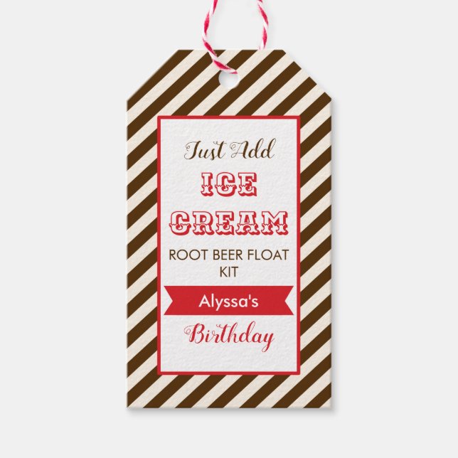 Fügen Sie einfach Eiscreme hinzu, Root Beer Float  Geschenkanhänger (Vorderseite)