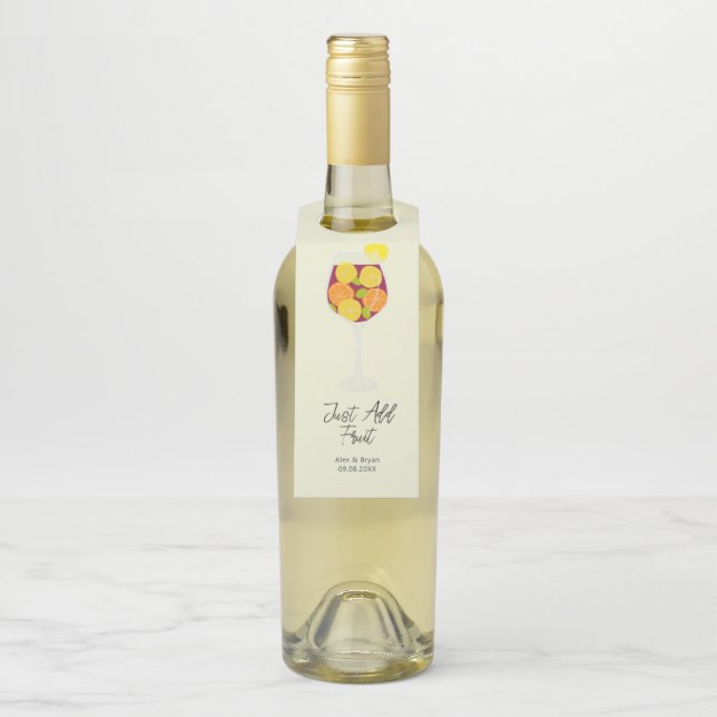 Fügen Sie einfach Frucht Sangria Wein Cocktail Mix Flaschenanhänger (Auf Flasche)