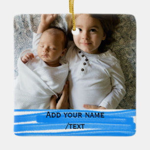 Fügen Sie einfach Ihren Foto Text bunt Sterne Text Keramikornament