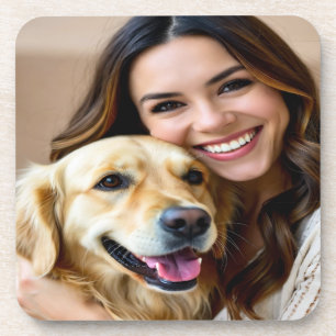 Fügen Sie Golden Retriever Foto Personalisieren Getränkeuntersetzer