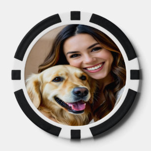 Fügen Sie Golden Retriever Foto Personalisieren Pokerchips