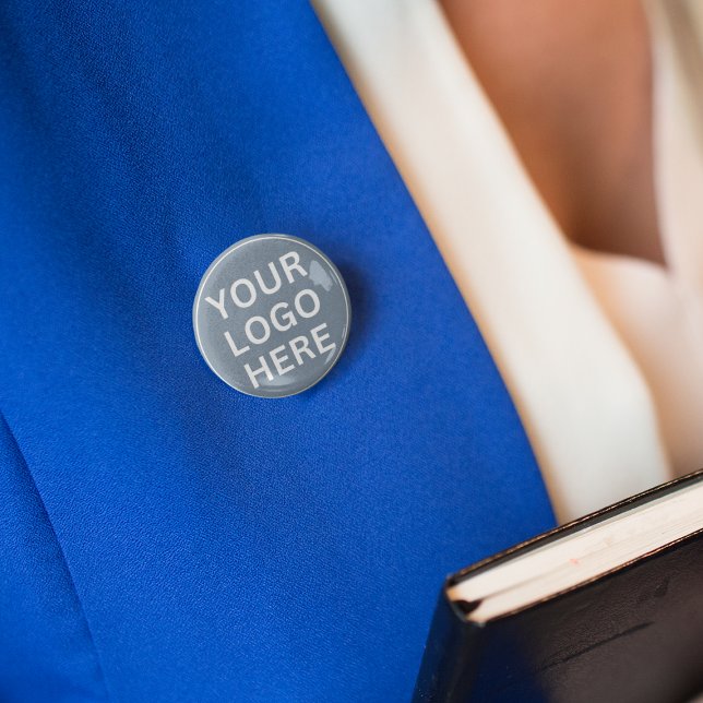 Fügen Sie hier Ihr Logo hinzu: Moderne blaue Werbu Button (Von Creator hochgeladen)