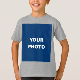 Fügen Sie Ihr Bild Foto Bild Logo Light Steel T-Shirt