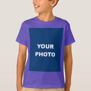 Fügen Sie Ihr Bild Foto Bild Logo Lila T-Shirt