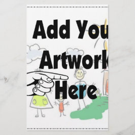 Fügen Sie Ihr eigenes Artwork oder Kinderwerk für Briefpapier
