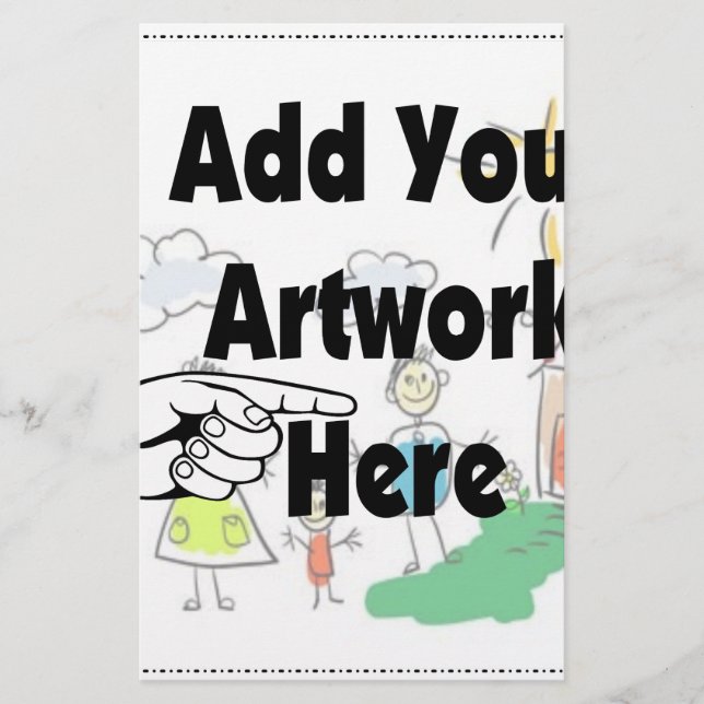 Fügen Sie Ihr eigenes Artwork oder Kinderwerk für  Briefpapier (Vorderseite)