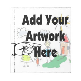 Fügen Sie Ihr eigenes Artwork oder Kinderwerk für Notizblock