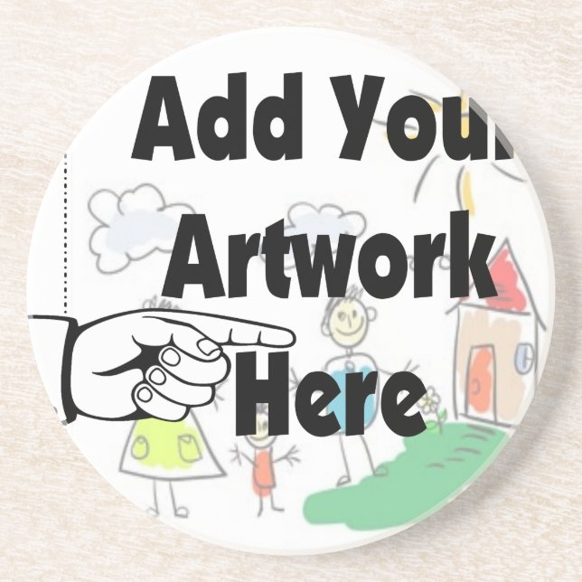 Fügen Sie Ihr eigenes Artwork oder Kinderwerk für  Sandstein Untersetzer (Vorne)