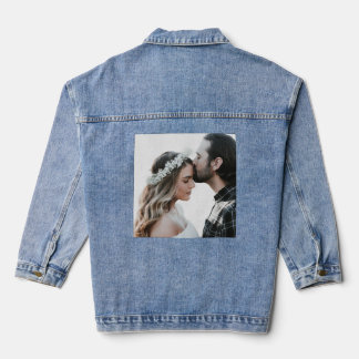 Fügen Sie Ihr eigenes benutzerdefiniertes Foto hin Jeansjacke
