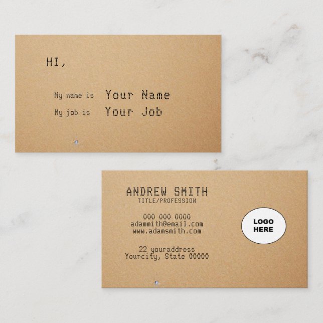 Fügen Sie Ihr eigenes Bild hihello Business Card h Visitenkarte (Vorne/Hinten)