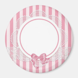 Fügen Sie Ihr eigenes Bild oder Text rosa Spitzen- Magnet