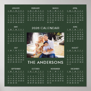 Fügen Sie Ihr eigenes Familienfoto 2026 Kalender h Poster