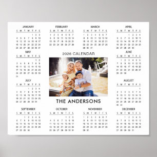 Fügen Sie Ihr eigenes Familienfoto 2026 Kalender h Poster