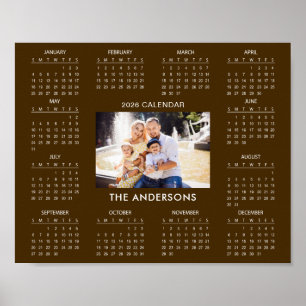 Fügen Sie Ihr eigenes Familienfoto 2026 Kalender h Poster