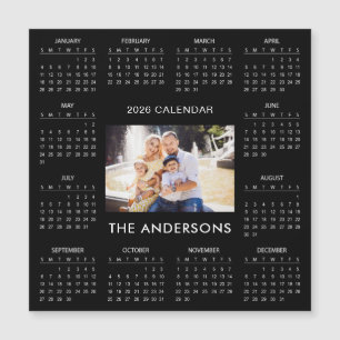 Fügen Sie Ihr eigenes Familienfoto 2026 Kalender Magnetkarte
