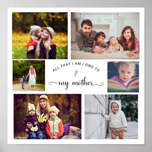 Fügen Sie Ihr eigenes Foto Collage Mother Best Mam Poster (Vorne)