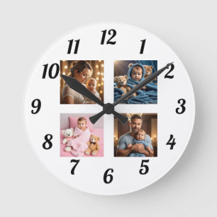 Fügen Sie Ihr eigenes Foto Familie hinzu Runde Wanduhr