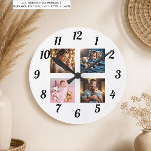 Fügen Sie Ihr eigenes Foto Familie hinzu Runde Wanduhr