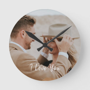 Fügen Sie Ihr eigenes Foto hinzu Runde Wanduhr