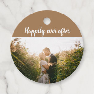 Fügen Sie Ihr eigenes Foto Hochzeit glücklich imme Geschenkanhänger