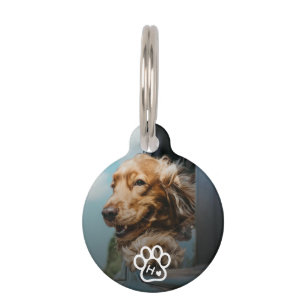 Fügen Sie Ihr eigenes Foto-Hund Haustier Monogramm Haustiermarke