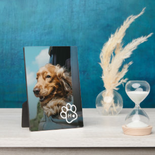 Fügen Sie Ihr eigenes Foto Hund Haustiere Monogram Fotoplatte