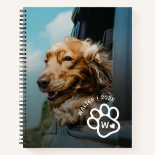 Fügen Sie Ihr eigenes Foto Hund Haustiere Monogram Notizbuch