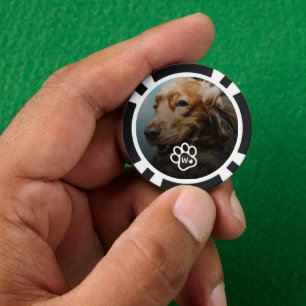 Fügen Sie Ihr eigenes Foto Hund Haustiere Monogram Pokerchips