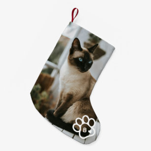 Fügen Sie Ihr eigenes Foto Katzen Haustiere Monogr Kleiner Weihnachtsstrumpf