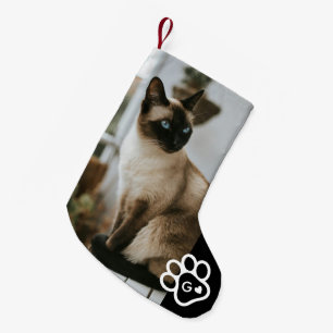 Fügen Sie Ihr eigenes Foto Katzen Haustiere Monogr Kleiner Weihnachtsstrumpf