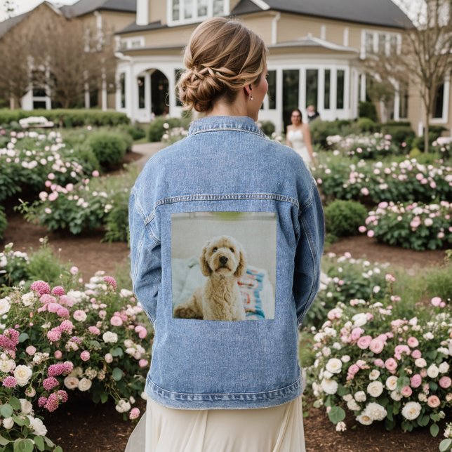 Fügen Sie Ihr eigenes Foto oder Kunstwerk Personal Jeansjacke (Hochzeit Rückseite)
