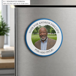 Fügen Sie Ihr eigenes Foto und den Titel der Wahlk Magnet
