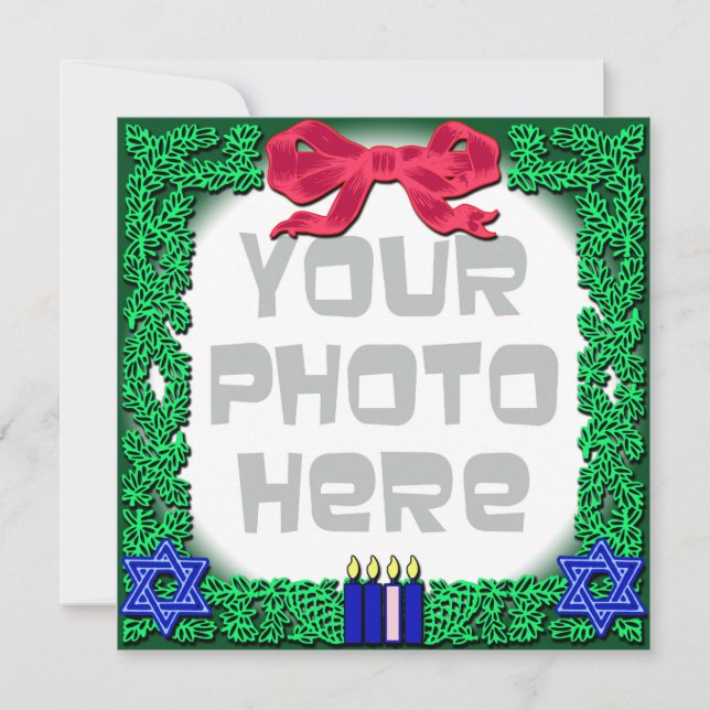 Fügen Sie Ihr eigenes Foto Weihnachten / Hanukkah  Einladung (Vorderseite)
