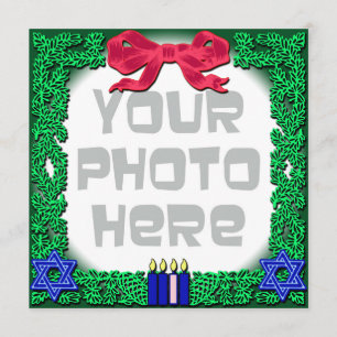 Fügen Sie Ihr eigenes Foto Weihnachten / Hanukkah  Einladung