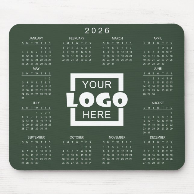 Fügen Sie Ihr eigenes Geschäft-Logo 2026 Kalender  Mousepad (Vorne)