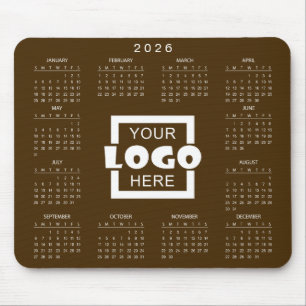 Fügen Sie Ihr eigenes Geschäft-Logo 2026 Kalender  Mousepad