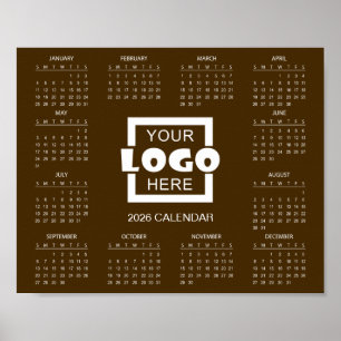 Fügen Sie Ihr eigenes Geschäft-Logo 2026 Kalender Poster