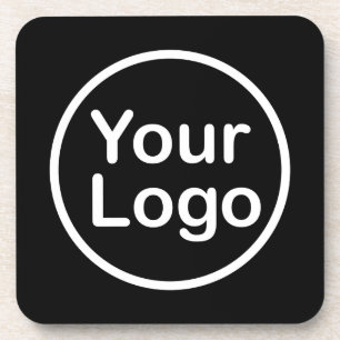 Fügen Sie Ihr eigenes Logo hinzu Schwarzer Hinte Getränkeuntersetzer