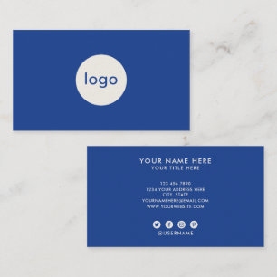 Fügen Sie Ihr eigenes Logo Professional Blau und B Visitenkarte