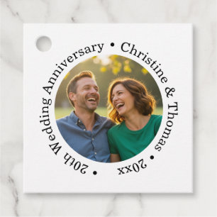 Fügen Sie Ihr eigenes Paar-Foto 20. Hochzeitstag h Geschenkanhänger