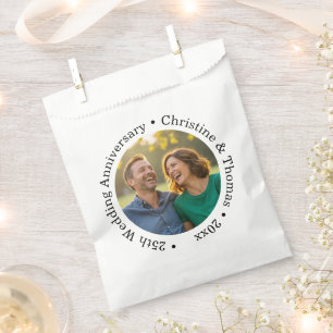 Fügen Sie Ihr eigenes Paar-Foto 25. Hochzeitstag h Geschenktütchen