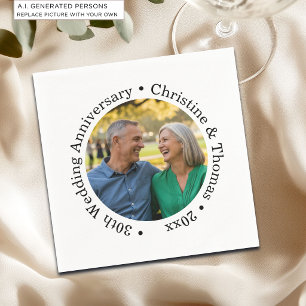 Fügen Sie Ihr eigenes Paar-Foto 30. Hochzeitstag h Serviette